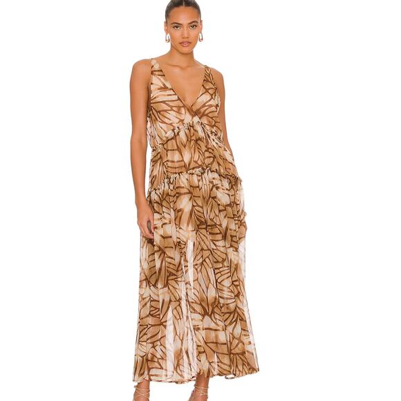Free People Julianna Maxi in Sand Combo NWOT Size Large - Picture 1 of 3